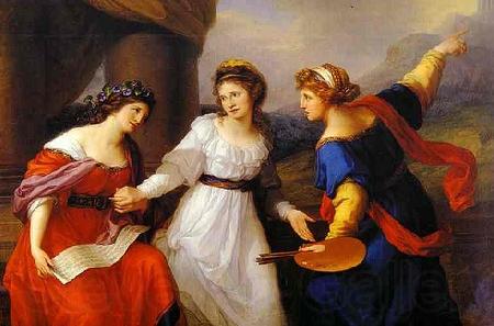 Angelica Kauffmann arts of Music and Painting Spain oil painting art